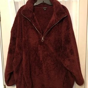 Express Maroon Fluffy Sweater Sz XL